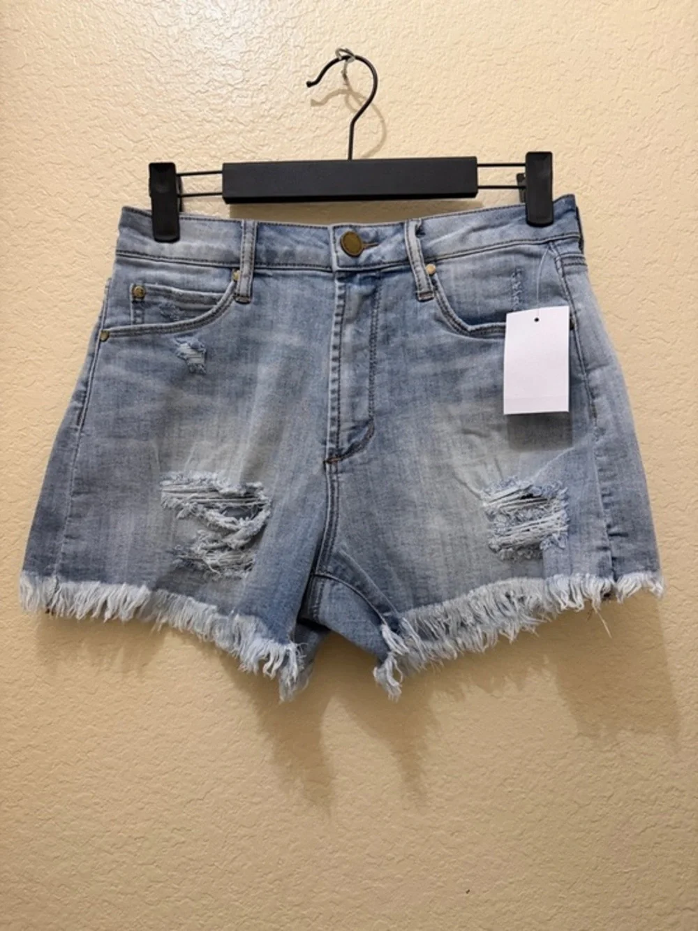 Articles Of Society Light Wash Distressed Denim Shorts